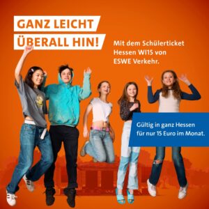 Werbung für das 365-Euro-Schülerticket in Hessen bei den Verkehrsbetrieben von ESWE Verkehr in Wiesbaden. - Grafik: ESWE Verkehr 