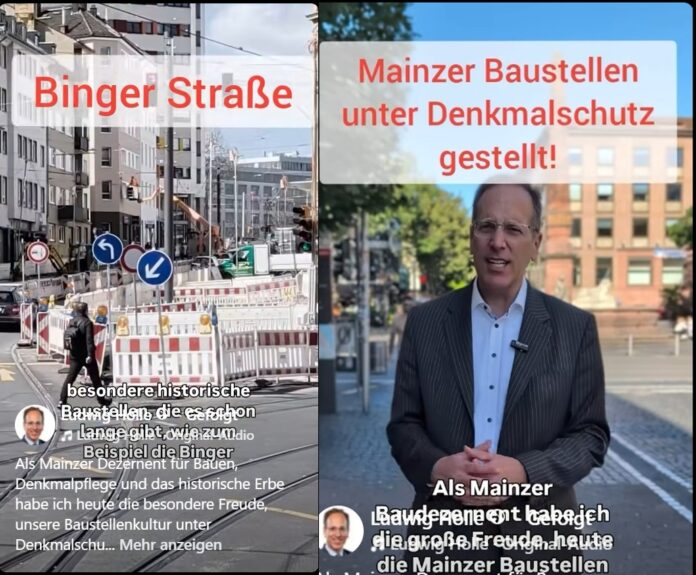 Mainzer Baustellen ab sofort unter Denkmalschutz – oder doch nicht? – Kreative Aprilscherze mit Mainz 05-Metzger und Rotwein-Whirlpool