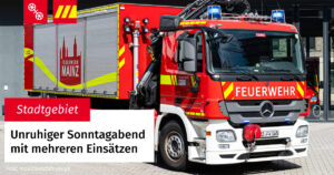 Unruhiger Sonntagabend für die Mainzer Feuerwehr wegen mehrere Brandeinsätze. - Foto: Feuerwehr Mainz 