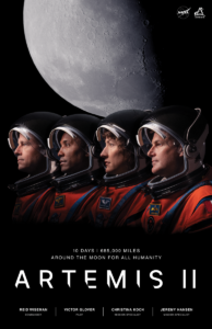 Das offizielle Poster der NASA zur Crew der Artemis II - ein Poster wie für einen Spielfilm. - Quelle: NASA