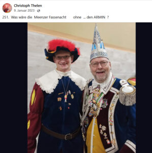 Tja, was wäre die Fastnacht ohne.... den Christoph und den Armin? Aus diesem ersten Post wurde die große Liebe. - Foto: Thelen/gik