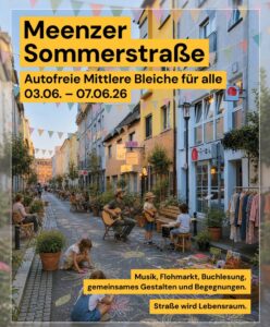 Plakat der Initiative Mainz Zero für die "Meenzer Sommerstraße" Anfang Juni in der Mittleeren Bleiche. - Foto: Mainz Zero 
