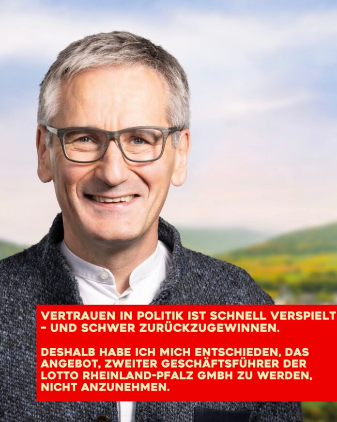 Wende in Mainz: Hendrik Hering zieht zurück – Ex-Landtagspräsident will doch nicht Geschäftsführer von Lotto RLP werden