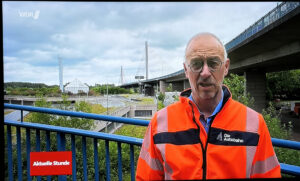 Ein Vertreter der Autobahn GmbH sicherte am Donnerstag im WDR-fernsehen zu: Die Bonner Nordbrücke hat alleroberste Priorität. - Screenshot: gik