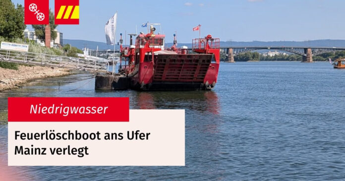 Niedrigwasser im Rhein: Löschboot der Feuerwehren in Mainz zu Gast – Warnung vor Weltkriegsmunition in Flüssen: nicht anfassen!