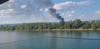 UPDATE&: Schwarze Rauchwolke an Autobahn A671 bei Mainz-Amöneburg: Waldbrand Nähe ELW Entsorgungsbetrieb, Gefahrenwarnung!