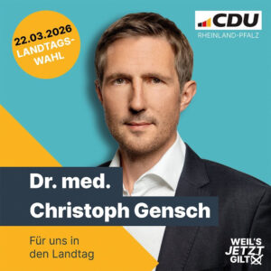 Wahlplakat des heutigen CDU-Fraktionschefs im Mainzer Landtag, Christoph Gensch. - Foto: CDU RLP