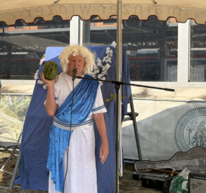 Vortrag zur in der antiken hochgradig beliebten "Melonenfrisur" von Christian Vahl. - Foto: gik