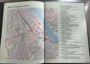 Karte zu den 20 Römer-Stationen in Mainz: Der neue "Streifzug" durch das antike Mogontiacum. - Foto: gik