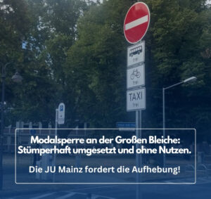 Die Junge Union fordert die Rücknahme der Sperrung der Großen Bleiche in Richtung Rhein. - Foto: Junge Union