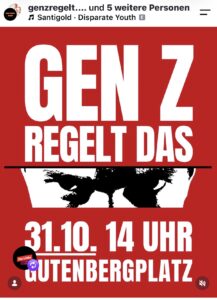 Aufruf von "GenZ regelt" für Mainz am 31. Oktober 2026. - Plakat: GenZ regelt
